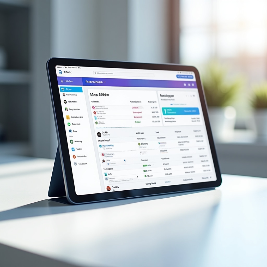 Digitales Belegmanagement auf modernem Tablet mit organisierten Dokumenten