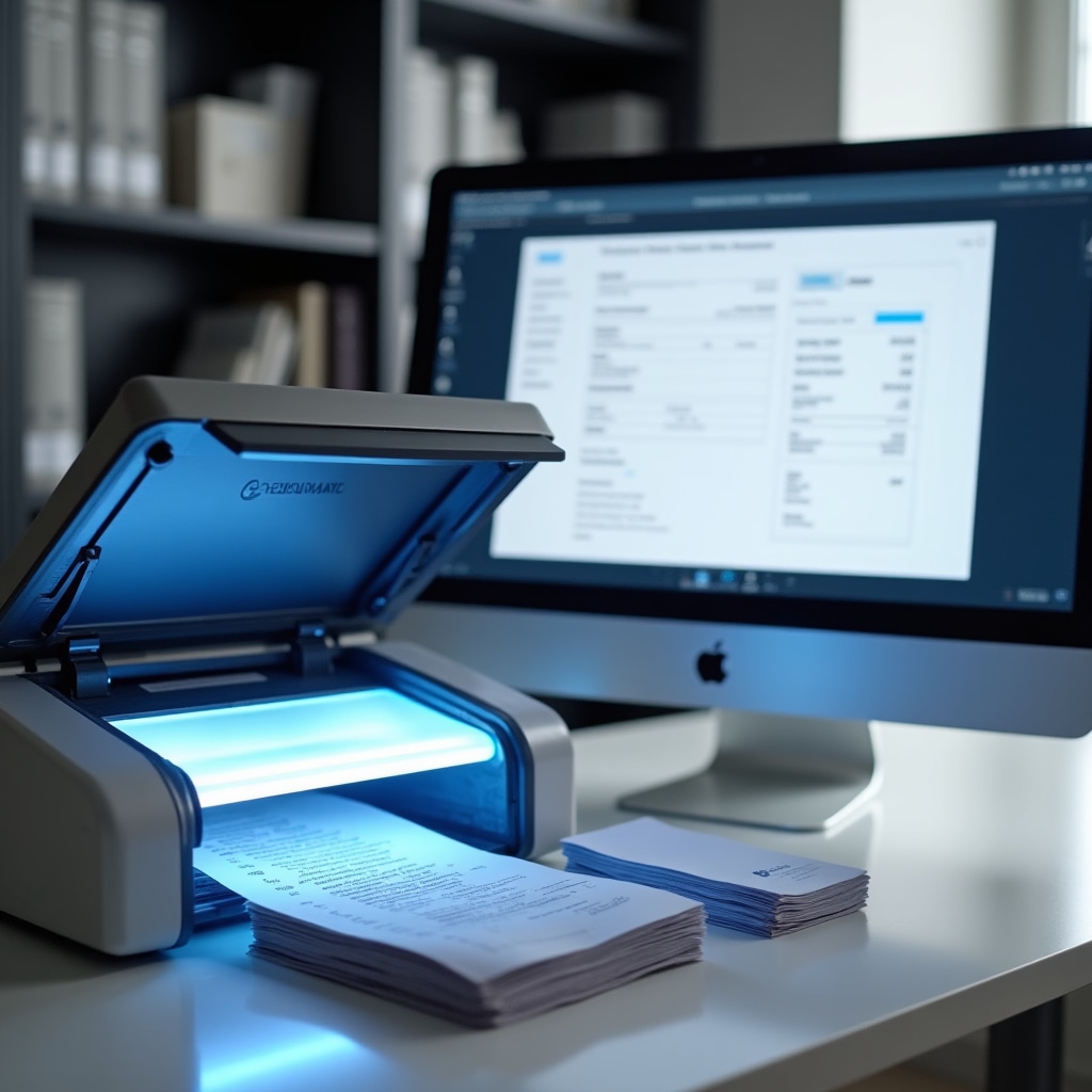 Professioneller Scanner digitalisiert Geschäftsbelege in hoher Qualität